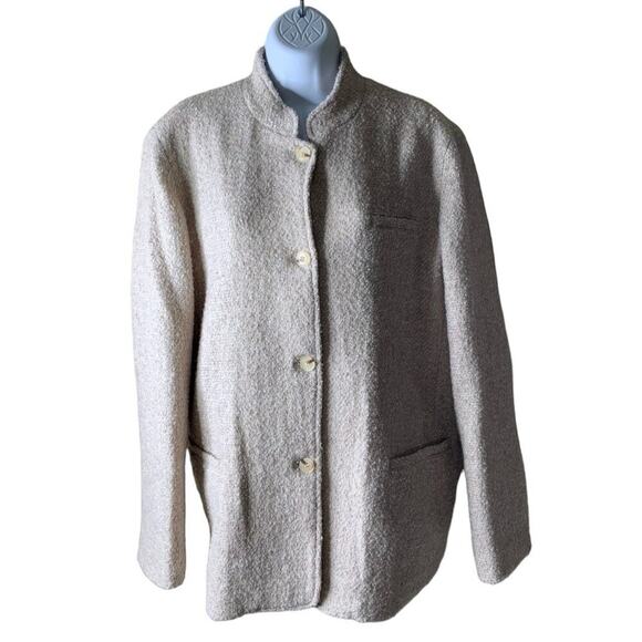 J. Mclaughlin Wool Blend Lined Jacket Womens Size XL Long Sleeve Button Textured - Picture 3 of 13